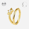 Segment Ring de Titanio Chapado en Oro con CZ Transparente