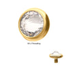 bañado en oro de 24Kt PVD con Rosca Int. y engarce tipo bisel de...