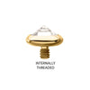 bañado en oro de 24Kt PVD con Rosca Int. y engarce tipo bisel de...