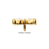 PVD Oro 24K con Rosca Int. y Top de Flor de 4-Marquesitas de Gema