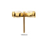 Top de Gema en Flor de 4-Marquesas sin Rosca PVD Oro de 24Kt