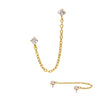 Top de Gema Engastada Doble Sin Rosca PVD Oro de 24Kt con Colgante...