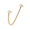Top de Gema Engastada Doble Sin Rosca PVD Oro de 24Kt con Colgante...