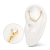 Top de Gema Engastada Doble Sin Rosca PVD Oro de 24Kt con Colgante...