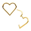 Clicker Segmentado con Bisagra en Forma de Corazón, Titanio PVD Oro de 24Kt