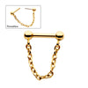 Septum Colgante con Cadena Titanio PVD Oro 24Kt