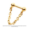 Cadena Colgante PVD Oro de 24Kt en una Barra Fija por un Lado y...
