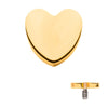Top Corazón 16G Microdermal Titanio PVD Oro 24Kt