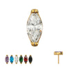 Top Gema en Engaste Bisel Sin Rosca Titanio PVD Oro 24Kt