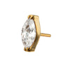 Top de gemas CZ marquesa de 4 mm con doble garra en V, sin rosca...
