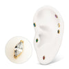 Top de gemas CZ marquesa de 4 mm con doble garra en V, sin rosca...