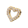 Corazón Hueco Engastado en Pavé sin Rosca PVD Oro de 24Kt