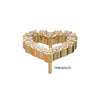 Corazón Hueco Engastado en Pavé sin Rosca PVD Oro de 24Kt