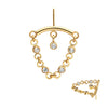Top Corazón con Gema Sin Rosca Titanio PVD Oro 24Kt 15mm