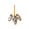 Top de racimo de flores en forma de pera V-Prong vertical sin 24Kt