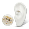 Top de racimo de flores en forma de pera V-Prong vertical sin 24Kt