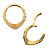 Clicker con Bisagra, Aro Radiante de Titanio PVD Oro de 24Kt