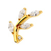 PVD Oro de 24Kt con Rosca Int. y Engaste de Garra Marquesa CZ en...