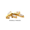 PVD Oro de 24Kt con Rosca Int. y Engaste de Garra Marquesa CZ en...
