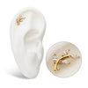 PVD Oro de 24Kt con Rosca Int. y Engaste de Garra Marquesa CZ en...