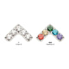con Rosca Int. y Montura de Garras Conjunto de 5 CZ Redondos en...