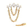 Top Corona 16G Titanio PVD Oro 24Kt con Gemas