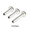 Base de Labret de Titanio M0.8 con Rosca Interna