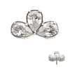 Top con Forma de Abanico sin Rosca con Conjunto de 3 Piedras en...