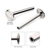 Base de Labret Domo de Titanio Sin Rosca con Acabado Pulido de Espejo