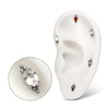 Titanio sin rosca "Nova Oval" engaste de gema con púas 7.7mm